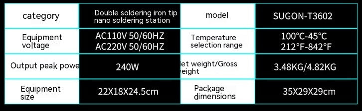 Speed Worker T3602 2-in-1 Hot Air & Soldering Station | 0-400°C, Digital Display, 220V, EU/US Plug