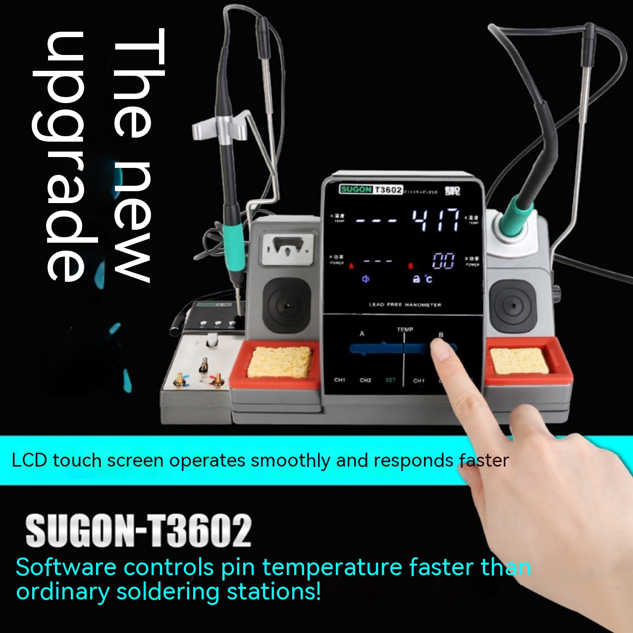Speed Worker T3602 2-in-1 Hot Air & Soldering Station | 0-400°C, Digital Display, 220V, EU/US Plug