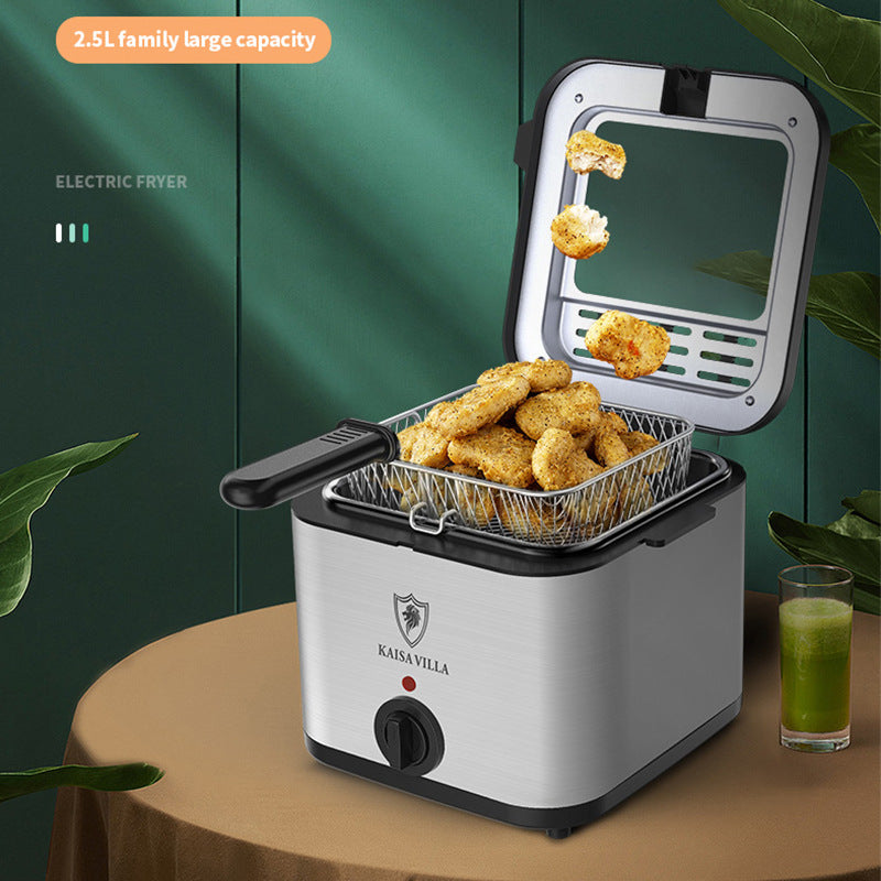 2.5L Electric Deep Fryer | 1000W | Stainless Steel | Detachable Basket | EU, UK & US Plug | Serves up to 6 | French Fries, Chicken & More