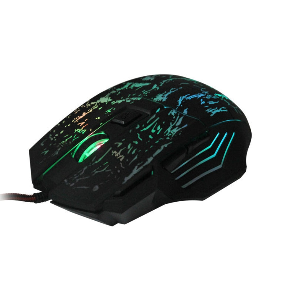 USB Wired RGB Gaming Mouse | 7 Buttons | 4-Gear DPI up to 1200 | 4-Way Scroll | Transparent Design | 1.5m Cable | Plug & Play | 127×85×37mm | Black