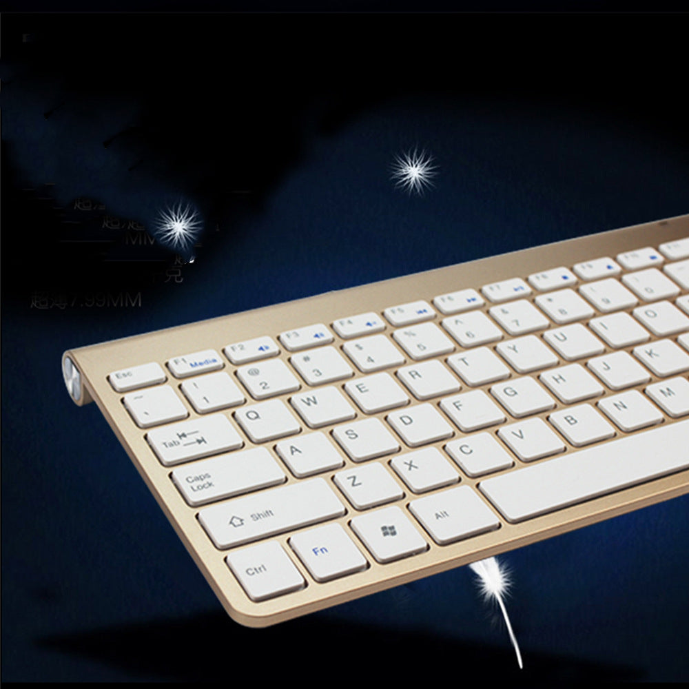 Wireless Keyboard & Mouse Combo | 2.4GHz | 78 Keys | Scissor Switches | Shared USB Receiver | 10m | Multimedia Hotkeys | Gold, Silver & Rose Gold