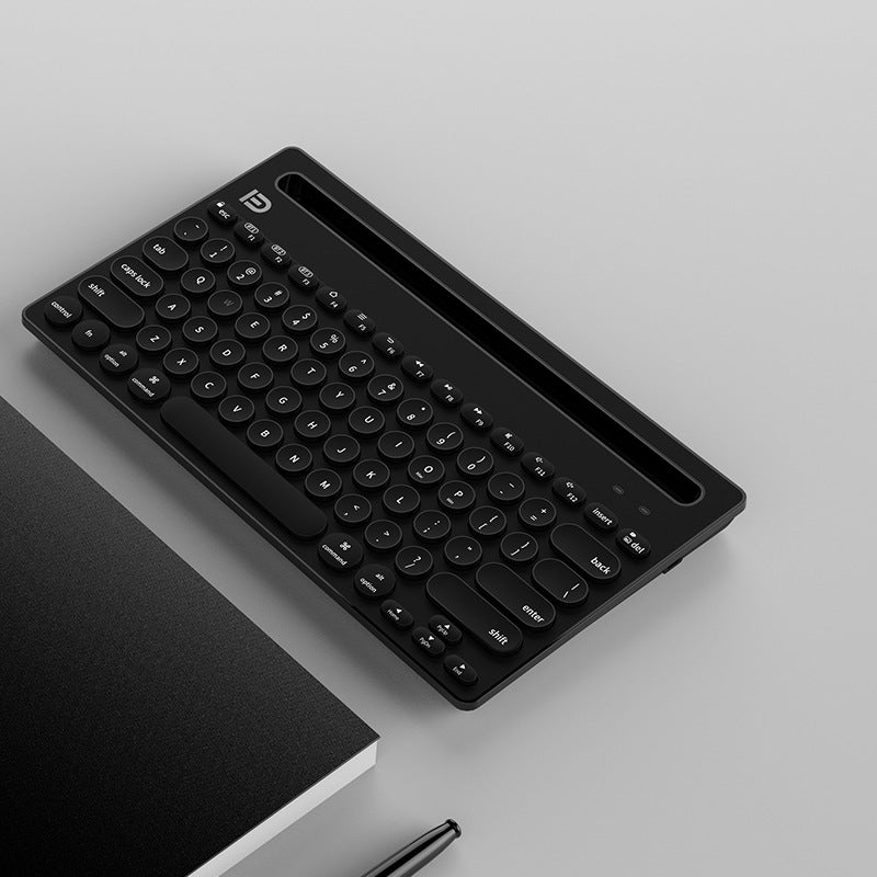 Wireless Bluetooth Keyboard | Slim Full-Size, Multi-Device Compatible | Black & Pink
