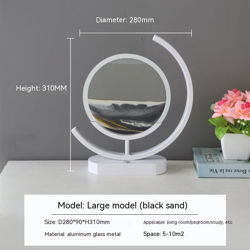 Quicksand LED Decorative Lamp | 3D Flowing Sand Art Light | Aluminium & Glass | 250×240mm | Semicircle | Touch Switch | 8 Sand Colours | Modern Minimalist | Home & Office Decor Gift