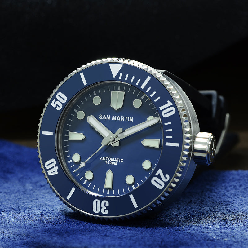 46mm Luxury Diving Mechanical Watch – Sapphire Crystal, Ceramic Bezel & Luminous Hands