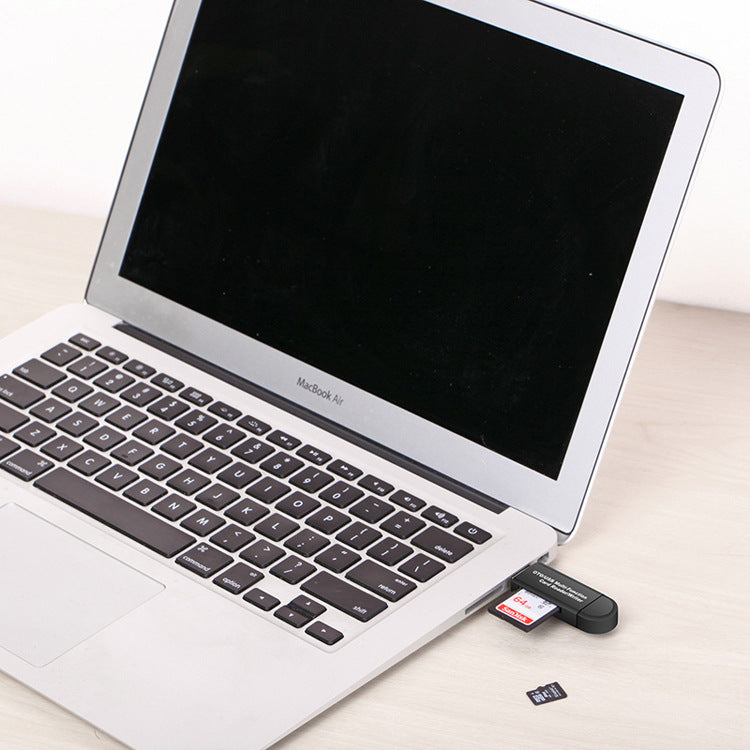 USB 2.0 OTG Card Reader | SD & TF MicroSD | Plug & Play | Compact | Black