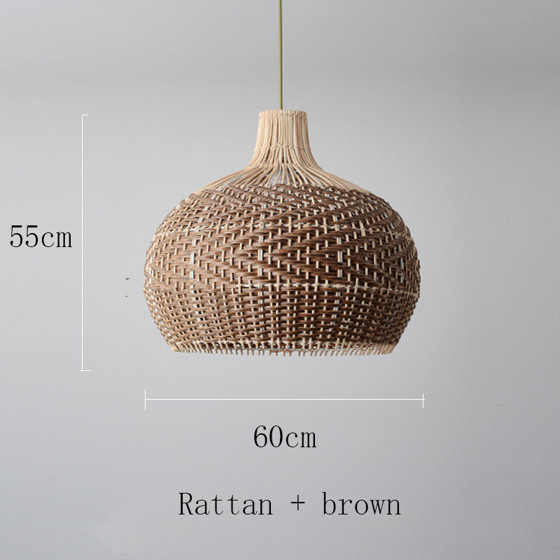 Scandinavian Rattan LED Pendant Chandelier | 4 Styles, 3 Sizes 45-60cm, 220V, 10-15㎡, Cafe & Home
