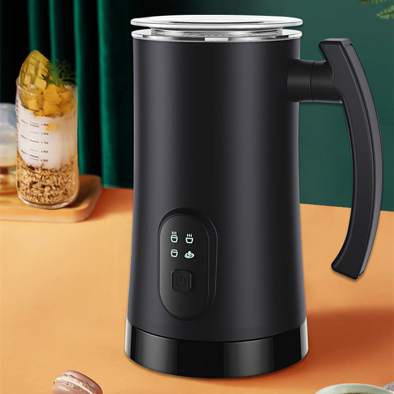 Electric Milk Frother & Hot/Cold Milk Steamer | 400W | 304 Stainless Steel | 350ml | Button Control | Black & White