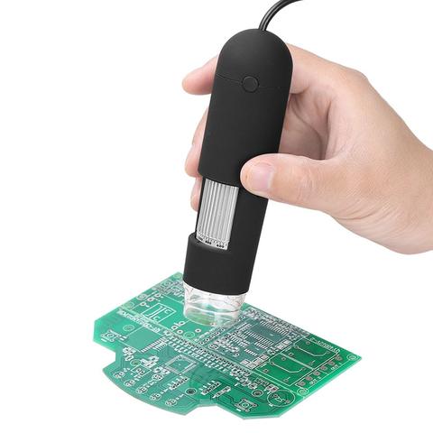 1000X USB Digital Microscope Camera | 8 LED | 5× Digital Zoom | 0–40mm Focus | 640×480 | 30fps | Driver-Free | USB 2.0 | Black