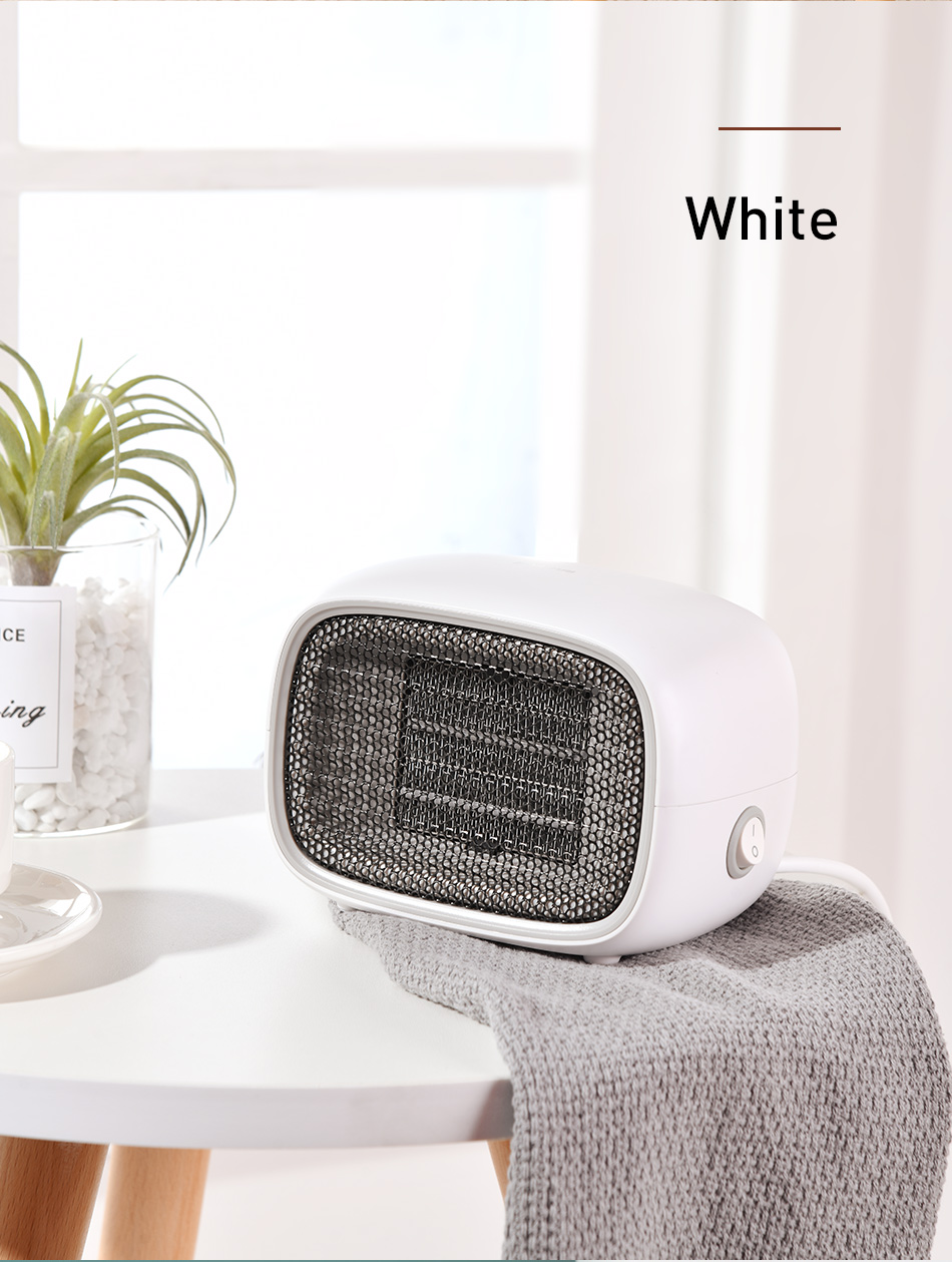 Mini PTC Ceramic Space Heater | 500W | 3-Second Heat-Up | PTC Ceramic | Flame-Retardant ABS | 158×90×114mm | 220V EU | Green, White & Yellow | Portable Desktop Heater