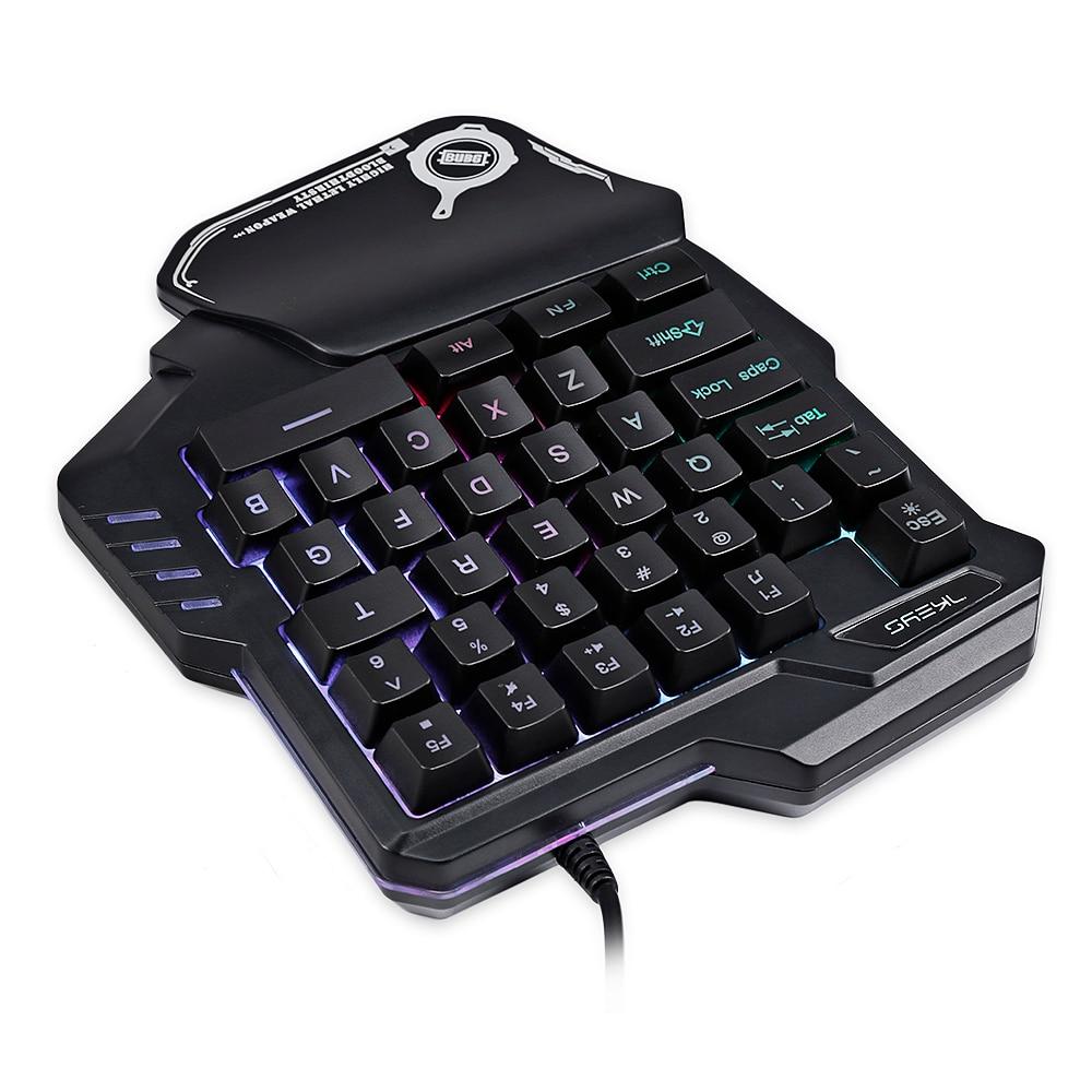 One-Handed RGB Gaming Keypad | Model G30 | Anti-Ghosting | Photosensitive Side Strips | Ergonomic | 23×18.5×4cm