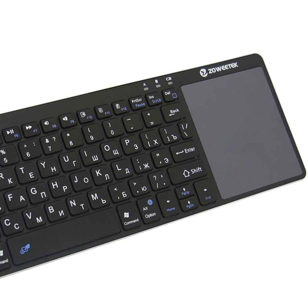 Zoweetek K12BT-1 Mini Wireless Bluetooth Keyboard | Touchpad | 80 Keys | 10m | Smart TV, PC & Android | 4 Languages