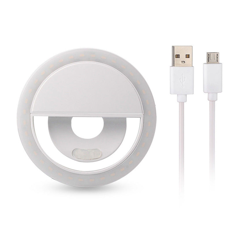 Clip-On LED Selfie Ring Fill Light RK-12 | 3W | 4-Speed Dimming | USB Rechargeable | 2–5hr Battery | 86×27mm | Phone, Laptop & iPad | Selfie, Beauty & Jewellery Photography | Black, Blue, Pink & White
