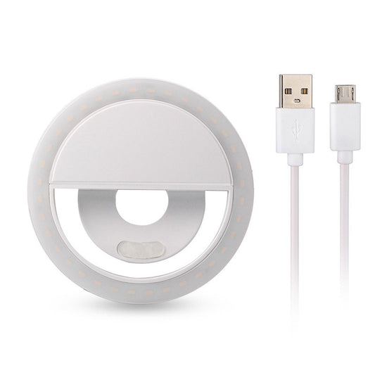 Clip-On LED Selfie Ring Fill Light RK-12 | 3W | 4-Speed Dimming | USB Rechargeable | 2–5hr Battery | 86×27mm | Phone, Laptop & iPad | Selfie, Beauty & Jewellery Photography | Black, Blue, Pink & White