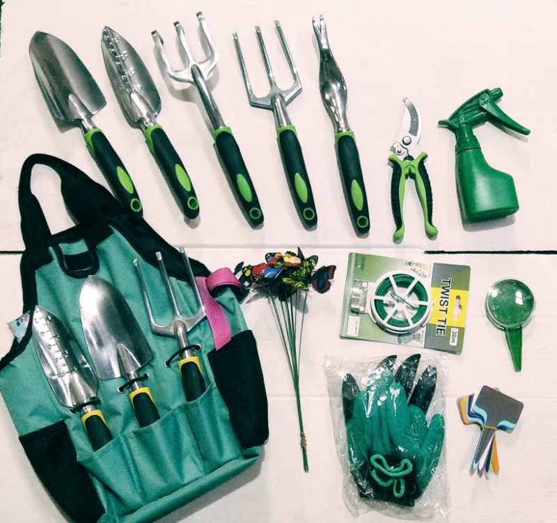 13-Piece Aluminium Alloy Garden Tool Set | Alloy Steel | Household Garden Kit | Trowel, Rake, Cultivator & More | 1.3kg | Durable & Lightweight | Home Garden & Planting