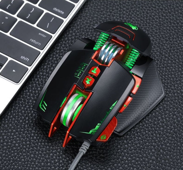 Thunder Wolf V9 Wired Gaming Mouse | 6 Buttons | 2500 DPI | Touch Scroll Wheel | Ergonomic | USB 1.5m | Black & Grey