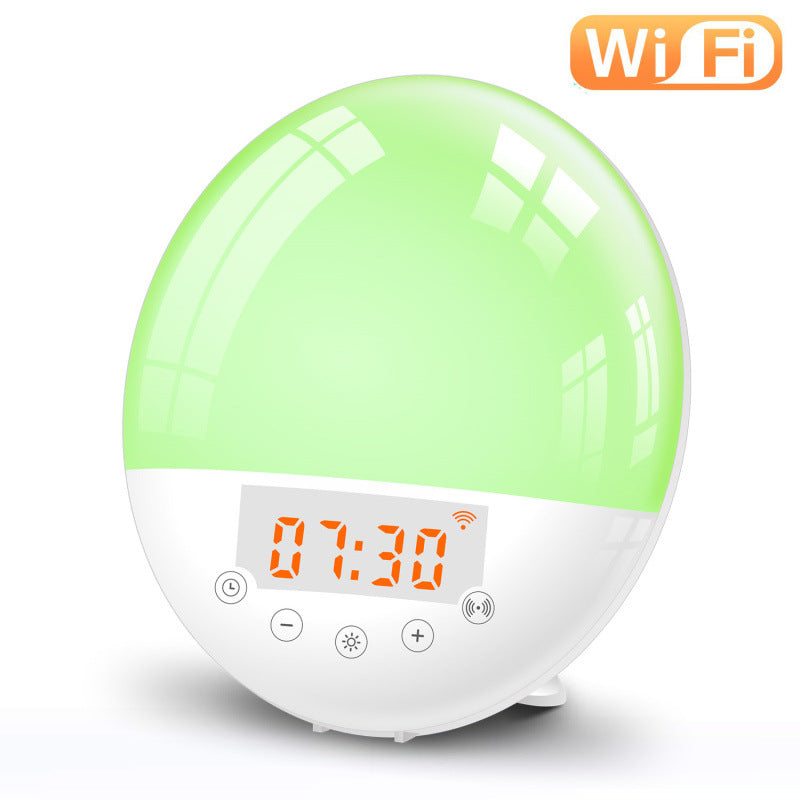 Smart WiFi Sunrise Wake-Up Light Alarm Clock | Tuya App & Voice Control | 30-Level Brightness | RGB Mood Light | FM Radio | 10 Alarm Sounds | Snooze | 170×180×110mm | AU, EU & UK