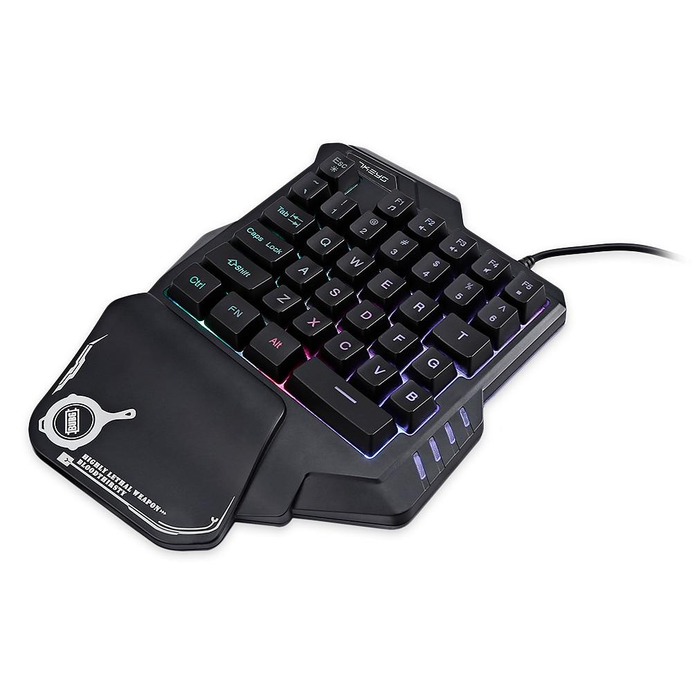 One-Handed RGB Gaming Keypad | Model G30 | Anti-Ghosting | Photosensitive Side Strips | Ergonomic | 23×18.5×4cm