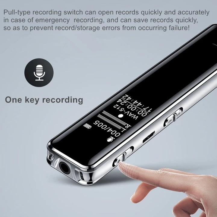 Digital Voice Recorder Pen | One-Button Recording | WAV | LCD | Bidirectional Mic | 5m Range | 1200 Min | USB 2.0 | 8GB, 16GB & 32GB | Black | Q22