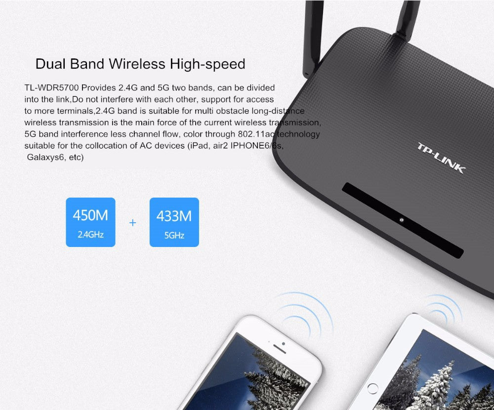 AC1200 Dual-Band WiFi Router | 1200Mbps | 2.4GHz & 5GHz | 4 LAN Ports | 100M & Gigabit Editions | Black & White