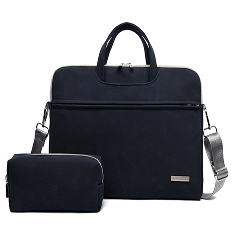 PU Leather Laptop Bag & Shoulder Briefcase | Waterproof | Removable Strap | 13.3”, 14” & 15.6” | Business & Travel | Black, Dark Grey, Grey & Pink