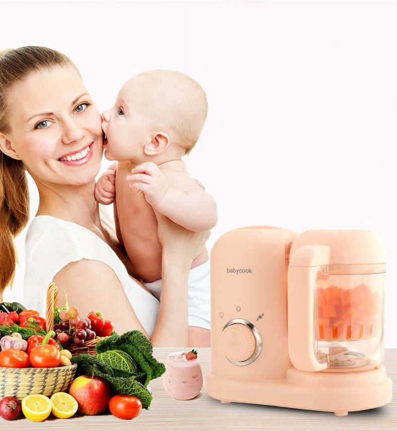 Baby Food Processor Steamer & Blender | Double Mixing Blade | Food Grade | Low Noise | Meat Mincing, Vegetable Cutting & Stirring | Green & Pink