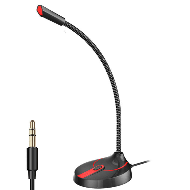 Wired Desktop Condenser Microphone | 6mm Capsule, 2.5m Cable, Push Switch | 3.5mm & USB | White & Black