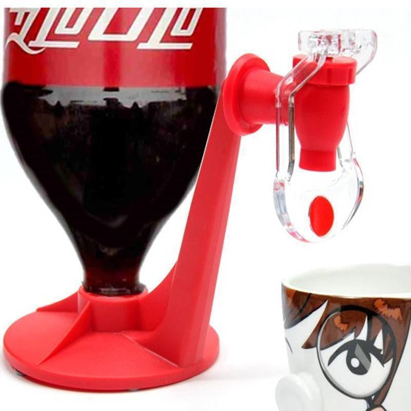 Automatic Inverted Bottle Drink Dispenser | ABS & TPR | 15cm | Hands-Free | Fits Most Bottles | No Mess | Home, Kitchen, Office & Party | Red | With & Without Gift Box