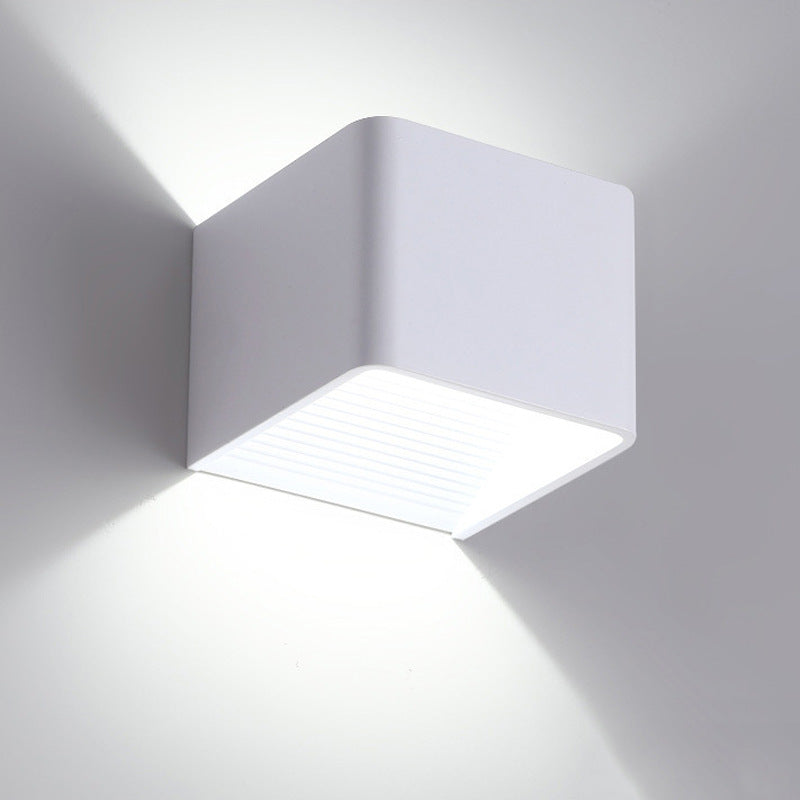 Square LED Indoor Wall Light | 3W | AC85–265V | Aluminium Die-Cast | 100×100×80mm | Warm White & Cool White | White & Wood Grain | 3-Year Warranty | Hardwired