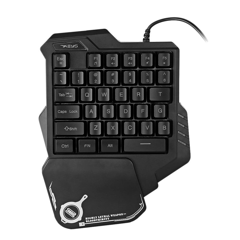 One-Handed RGB Gaming Keypad | Model G30 | Anti-Ghosting | Photosensitive Side Strips | Ergonomic | 23×18.5×4cm