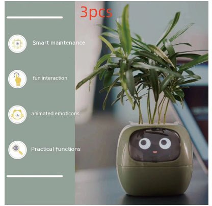 Smart AI Electronic Plant Pot – 7 Sensors, 49+ Expressions & Intelligent Water Monitor