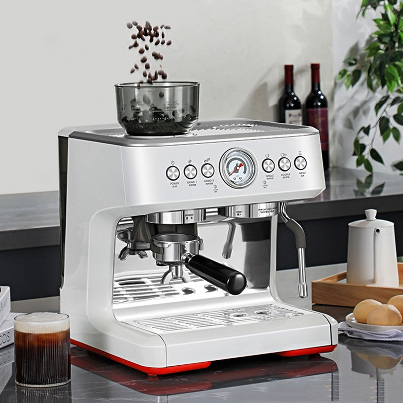 20 BAR Semi-Automatic Espresso Machine | Built-in Grinder, Steam Frother, 2200W, 2.8L, AU/EU/UK/US, White