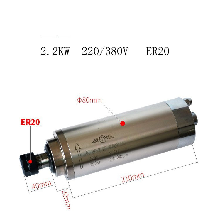 GDZ-80-2.2 CNC Engraving Machine Spindle Motor | 24000 RPM, Taper 2, High Precision, Low Vibration