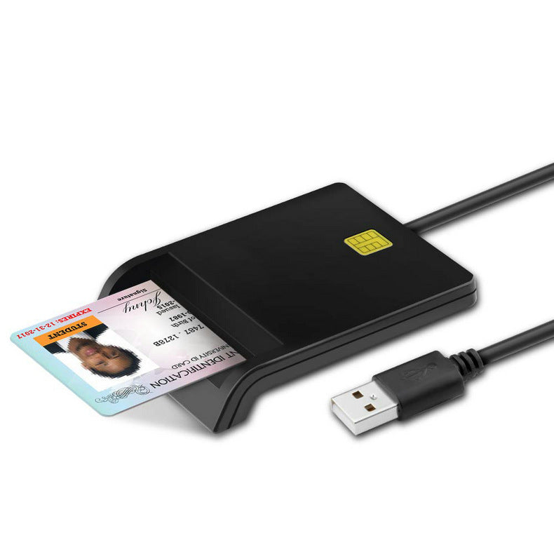 DM-HC65 USB 2.0 Smart Card Reader | ISO 7816 | ID, CAC, SIM, ATM, Bank & Tax Cards | 5V/3V/1.8V | Windows & Mac | Black