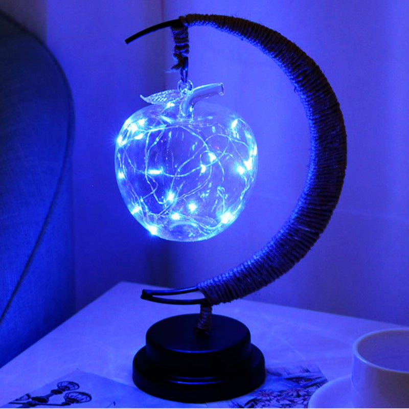 Glass Pendant LED Fairy String Light | 2m | 20 LEDs | Copper Wire | Apple, Ball, Star & Rattan | Battery & USB | Room & Party Decor