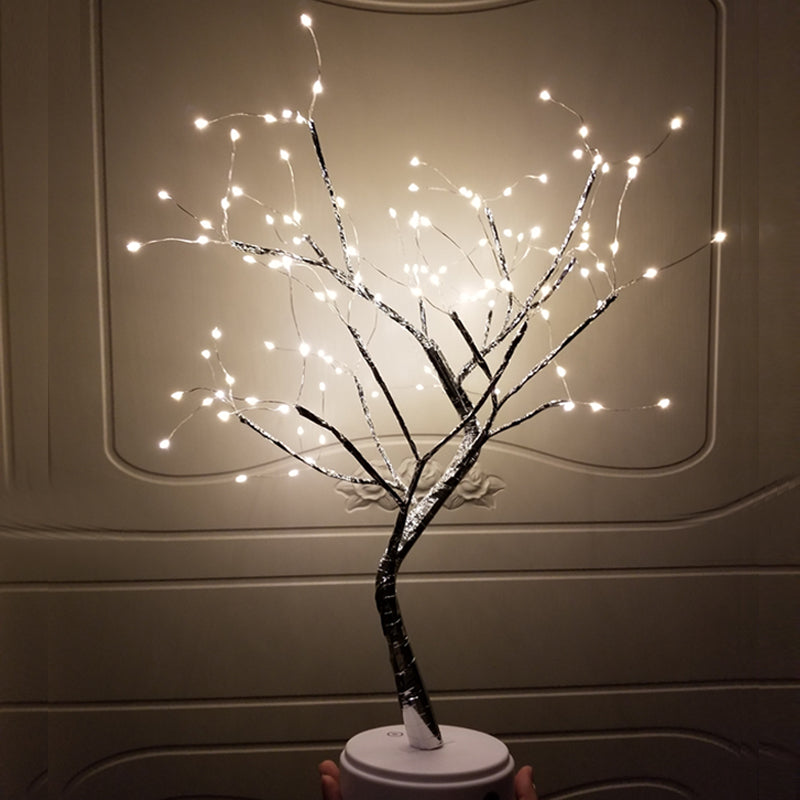 USB LED Bonsai Tree Night Light | Bendable Copper Wire Branches | 48×53cm | 36 & 108 LED | Always-On | Indoor & Outdoor | Colourful, Pink, Pearl, Warm White | Single & Twin Pack