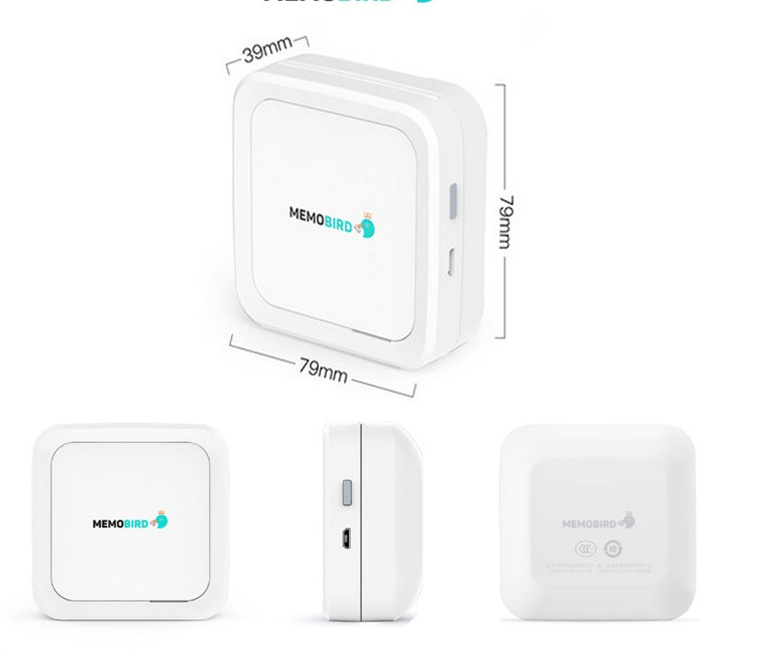 Mini Bluetooth Thermal Pocket Printer | 900mAh Battery, iOS & Android | Network Printing | Pink & White