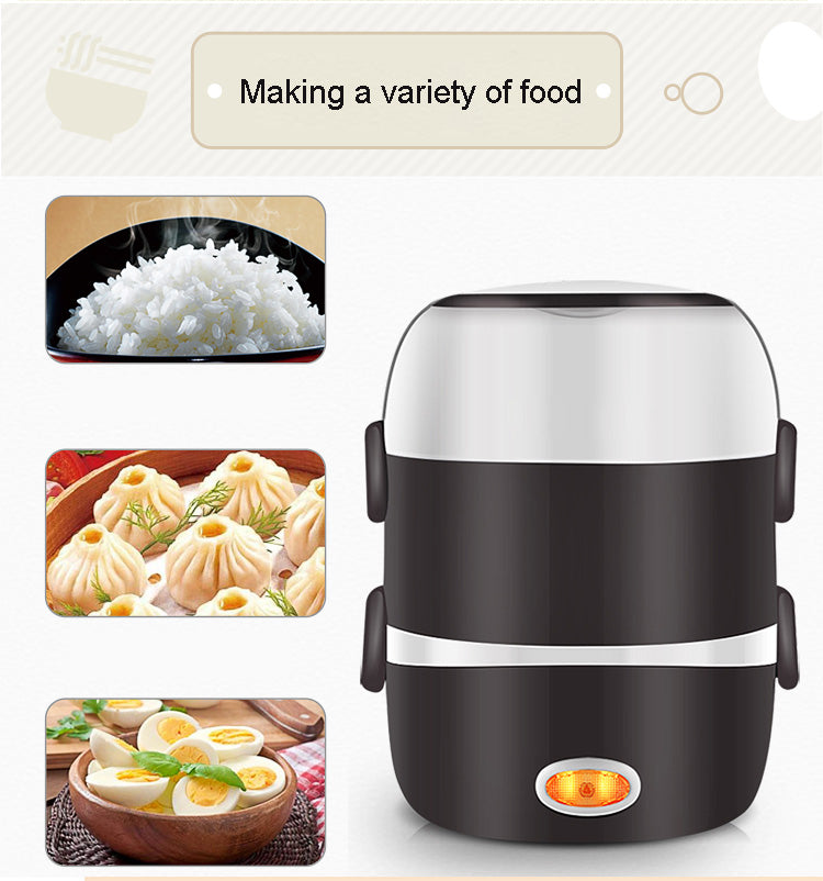 Electric Heated Lunch Box | 200W | 220V | 2-Layer 1L & 3-Layer 2L | 190×190×190mm | Portable Food Warmer | Office, Work & Travel