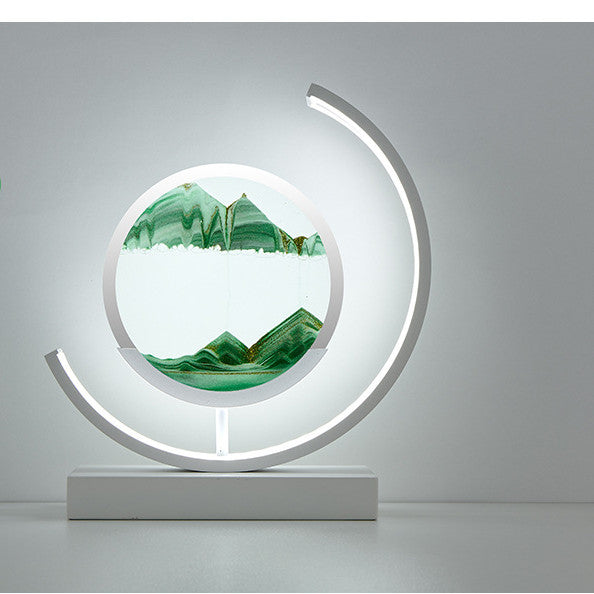 Quicksand LED Decorative Lamp | 3D Flowing Sand Art Light | Aluminium & Glass | 250×240mm | Semicircle | Touch Switch | 8 Sand Colours | Modern Minimalist | Home & Office Decor Gift
