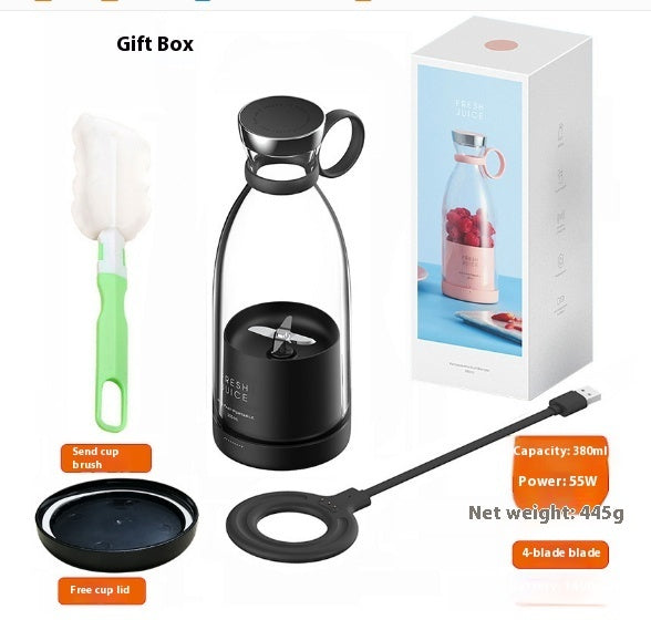 350ml USB Rechargeable Portable Mini Blender | SUS304 4-Blade, 20,000 RPM, CS+C Technology, White, Pink & Black