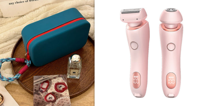 2-in-1 Women's Electric Shaver & Epilator | IPX7 Waterproof | USB Rechargeable | Full Body | Legs, Underarms & Bikini | Hypoallergenic | Wet & Dry | Pink & Blue