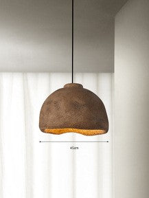 Japanese Wabi-Sabi Coarse Pottery Resin Fish LED Chandelier | 35 & 45cm, Warm Light, 2m Adjustable, 220V