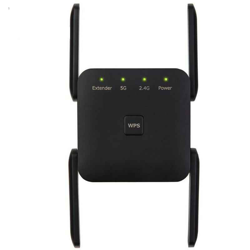 1200Mbps WiFi Repeater & Signal Booster | 2.4G & 5G Dual Band | EU/UK/US Plug | White & Black