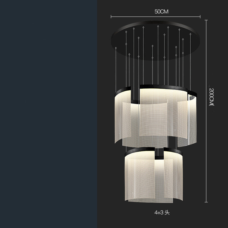 Modern Stainless Steel Grid Mesh LED Chandelier | 7-23 Heads, Black & Gold, Stepless Dimming, 111-240V, Villa & Duplex
