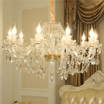 Luxury Glass Crystal LED Chandelier | 6-24 Lights, 1100×700mm, 0.6m Adjustable, 15-30㎡, 220V