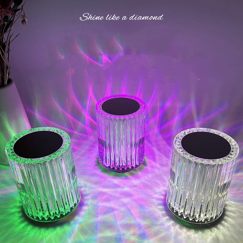 Faux Crystal RGB LED Desk Lamp | 5W | ≤36V | Ø9cm × H13cm | Acrylic | Touch & Remote | 3-Colour & 16-Colour | Bedroom, Living Room & Office Atmosphere Light