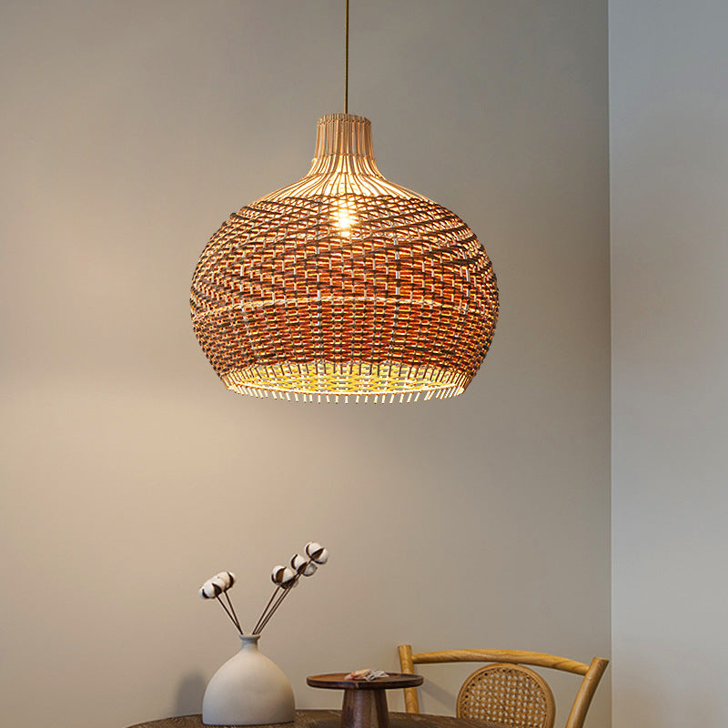Scandinavian Rattan LED Pendant Chandelier | 4 Styles, 3 Sizes 45-60cm, 220V, 10-15㎡, Cafe & Home