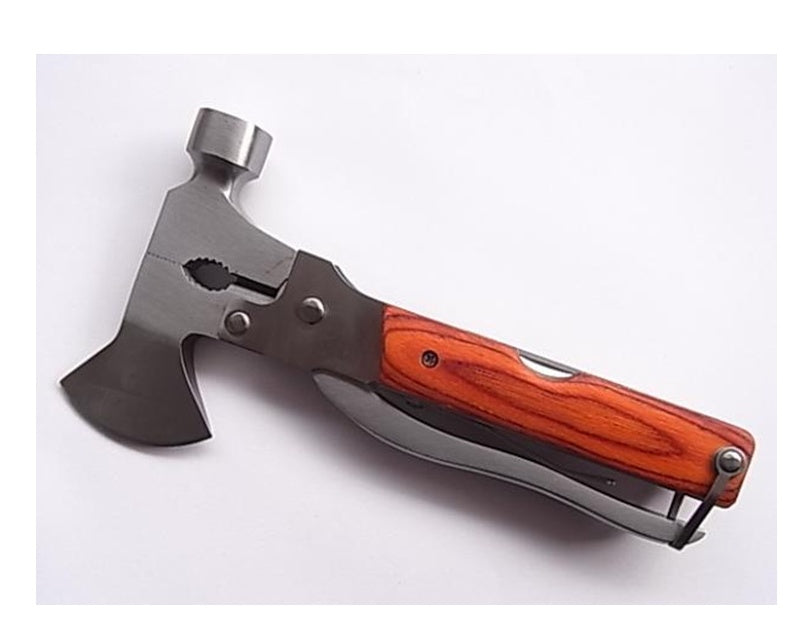 11-in-1 Multi-Tool Pliers Set | Stainless Steel | Pliers, Knife, Saw, Axe, Hammer & More | Folded 16×9×3.5cm | 400g | Oxford Carry Bag | Camping, Outdoor & Home | Brown