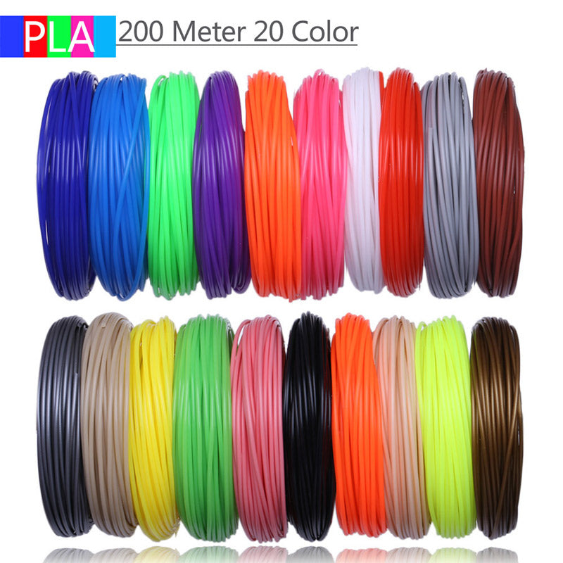 3D Printing Pen Filament Refills | ABS & PLA, 1.75mm | 5, 10 & 20 Color Packs | 50m, 100m & 200m