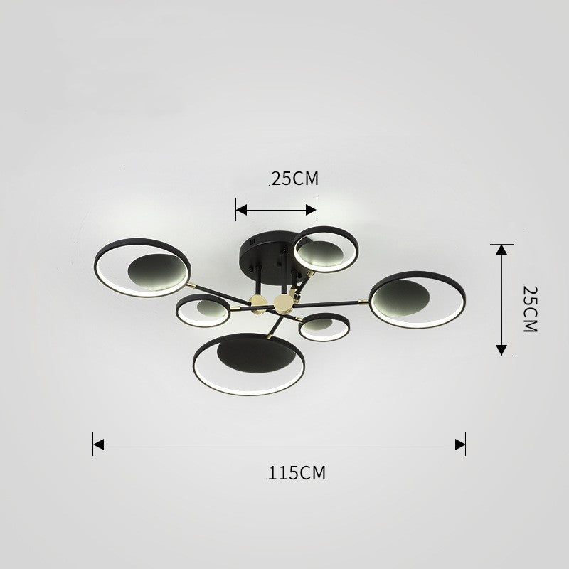AH-3535 Nordic Glass Molecular LED Ceiling Light | Tricolor Dimming, 4/6/8 Heads, Ø720mm, CE Certified, 220V