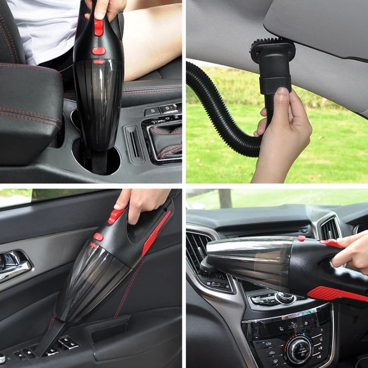120W Handheld Car Vacuum Cleaner | DC12V | Wet & Dry | Multi-Filter | 30×5.5×8.5cm | Wired & Wireless | Black & White | Car, Home & Office Cleaning